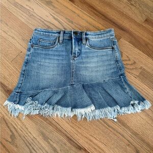 Blank NYC Denim Frayed Skirt